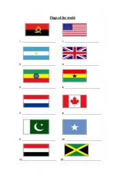 English Worksheet: Flags of the world