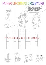 English Worksheet: FATHER CHRISTMAS CROSSWORD