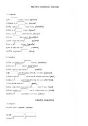 English Worksheet: Adjectives and adverbs