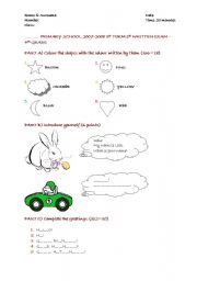 English Worksheet: 4th grade exam