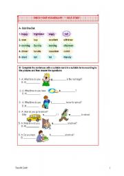 English Worksheet: Vocabulary