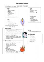 English Worksheet: Describing people