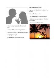 English Worksheet: Find somebody who (phrasal verbs)