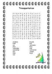 Transportation word search