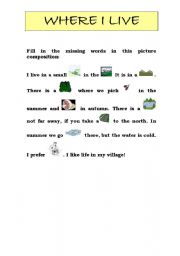 English Worksheet: Where I live