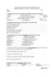 English worksheet: exam