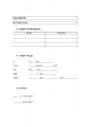 English Worksheet: Be: Positive froms