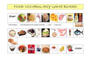 English Worksheet: Food vocabulary game board