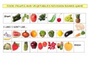 English Worksheet: Fruits and Vegetables Revision Board Game