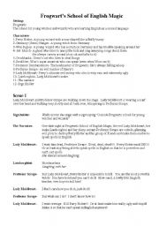 English Worksheet: Harry Potter short spoof play