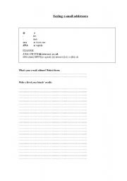English worksheet: HOW TO WRITE E-MAIL ADDRESSES