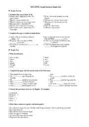 English Worksheet: Review-Simple Present & Simple Past