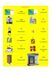 English Worksheet:  Opposites (Part 2/2)  