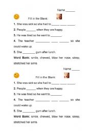 English worksheet: Action Words