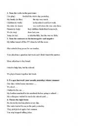 English Worksheet: Simple Past 