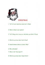 English worksheet: Xmas