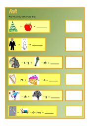 English Worksheet: Fruit