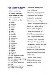 English Worksheet: phrases about weather