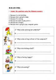 English Worksheet: Why Questions