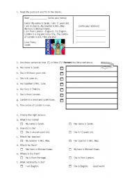 English Worksheet: Personal Identification I