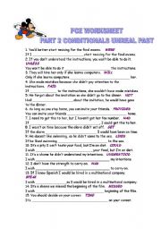 English Worksheet: FCE Worksheet Part 2 CONDITIONALS UNREAL PAST