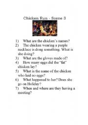 English Worksheet: Chicken Run movie activity