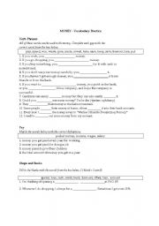 English Worksheet: money phrases