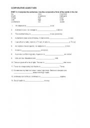 English Worksheet: comparatives