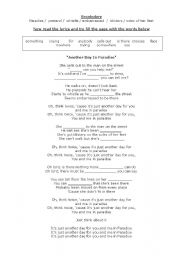 English Worksheet: another day in paradise 