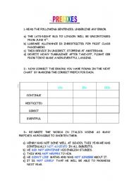 English Worksheet: NEGATIVE PREFIXES