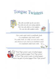 English Worksheet: Tongue Twisters