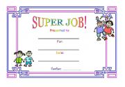 English Worksheet: Super job!