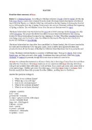 English Worksheet: Easter