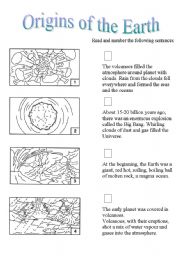 English Worksheet: Origins of the Earth