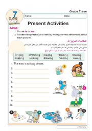 English Worksheet: present activities