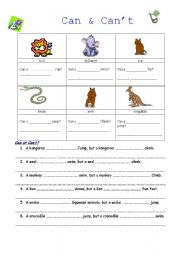 CAN - CAN´T - ESL worksheet by kiyia8