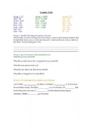 English Worksheet: irregular verbs
