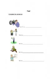 English worksheet:  test paper - careers