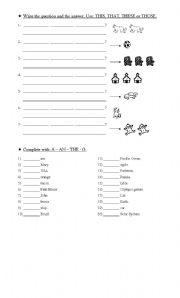 English Worksheet: this/these/that/those