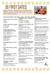 English Worksheet: 50 First Dates (2004) - Movie Activity