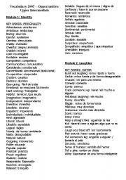 English Worksheet: Vocabulary