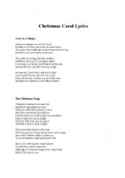 English worksheet: Christmas Carol Lyrics