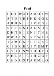 English worksheet: Food wordsearch