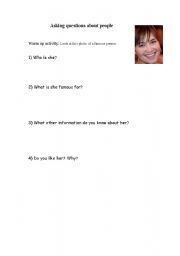 English worksheet: An famous  popstar