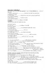 English Worksheet: Gerund or Infinitive