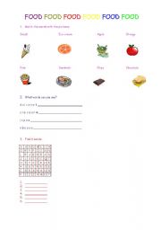 English worksheet: food