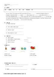 English Worksheet: ASSESSMENT