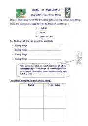 English worksheet: Living Non living