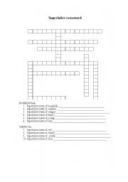 English worksheet: Superlative Crossword