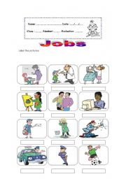 English Worksheet: Jobs (part 1) 